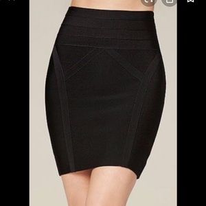 Black High Waist Bandage Bebe Skirt